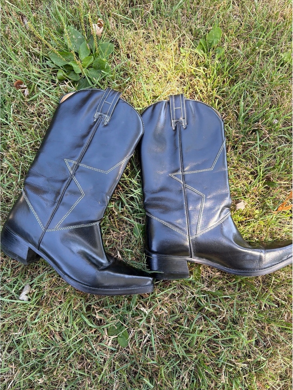 Women’s Tommy Hilfiger back geometric star indie western cowboy cowgirl boots 9